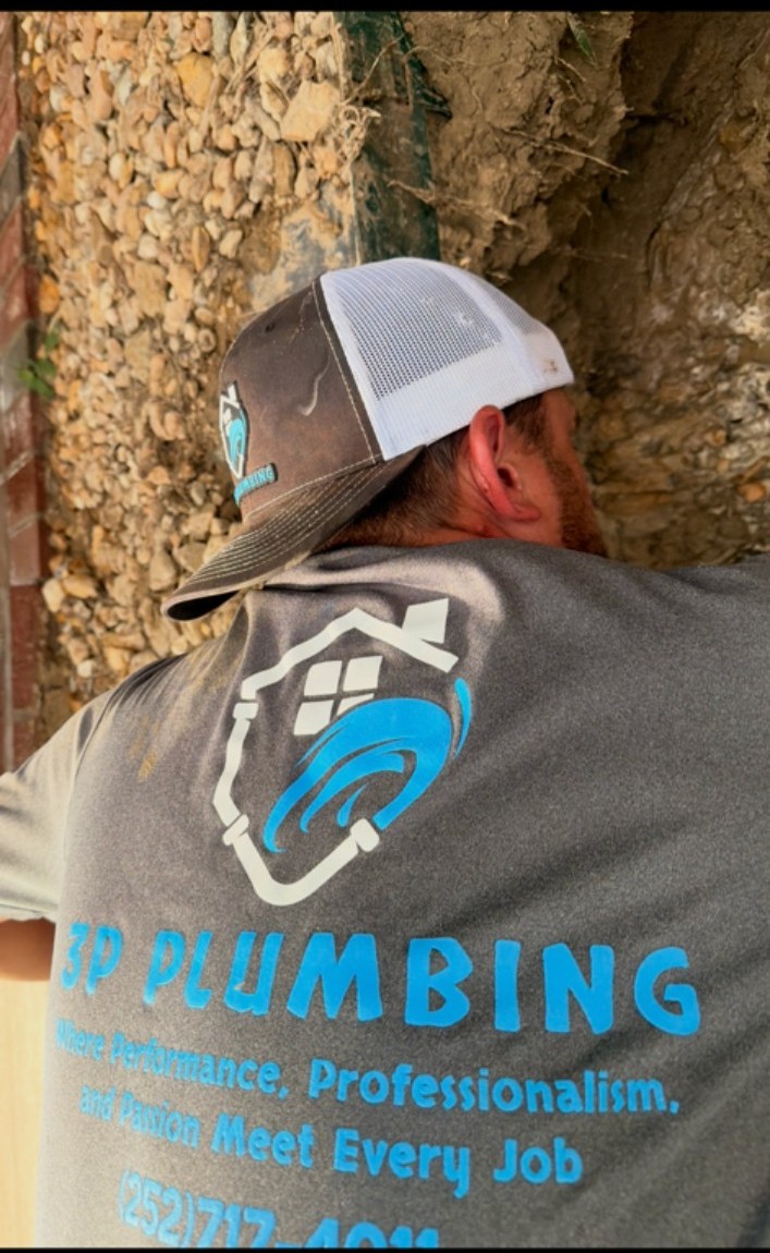 3P Plumbing professional working on a plumbing job in Greenville, North Carolina